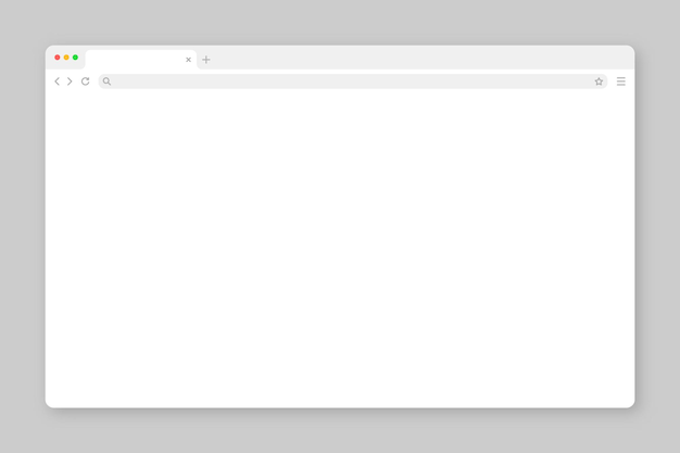 Blank web browser window with tab toolbar and search field Modern website internet page in flat style Browser mockup for computer tablet and smartphone Vector illustration