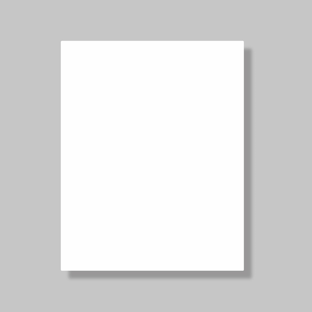 Blank white paper on a light gray background