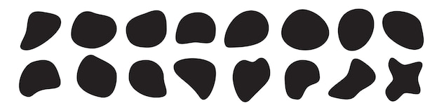 Blob shape Amoeba form Circle vector drop Liquid spot Blob vector set Isolated drop shape on wh
