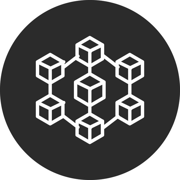 Blockchain vector icon illustration of Technology iconset