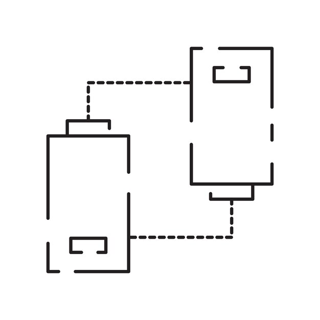 Blockchain vector line icon or design element in outline style