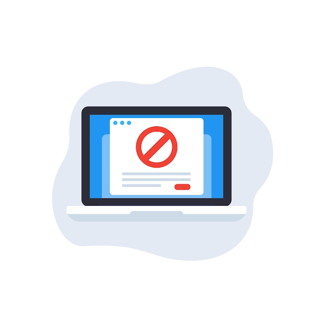 Blocked web page, website vector icon