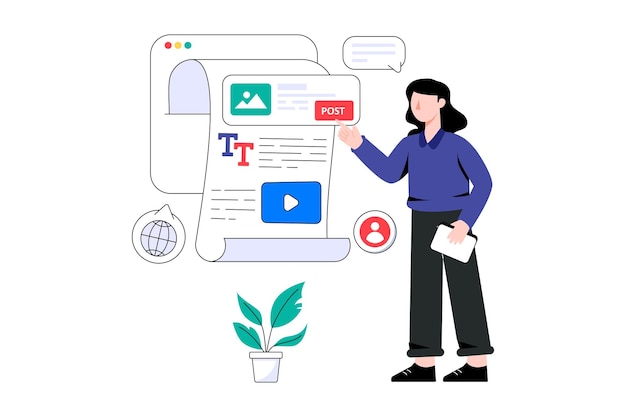 Blogging Flat Style Design Vector illustration. Stock illustration