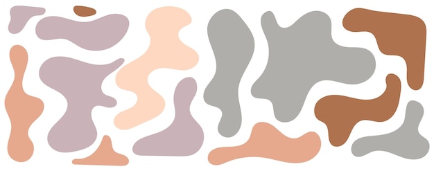 bloho color irregular blob set of abstract organic shapessimple liquid amorphous splodge