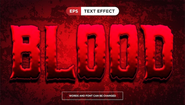 Blood horror text effect editable halloween title text style