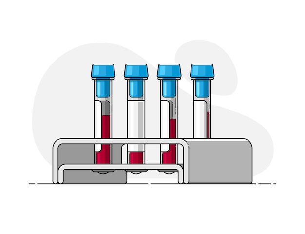 Blood test tube with rack