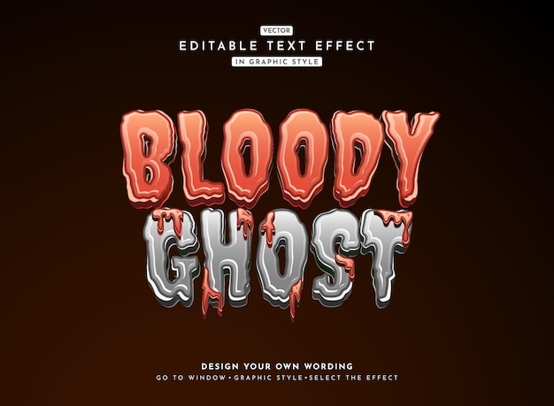 bloody ghost liquid 3d horror font with blood drop text effect