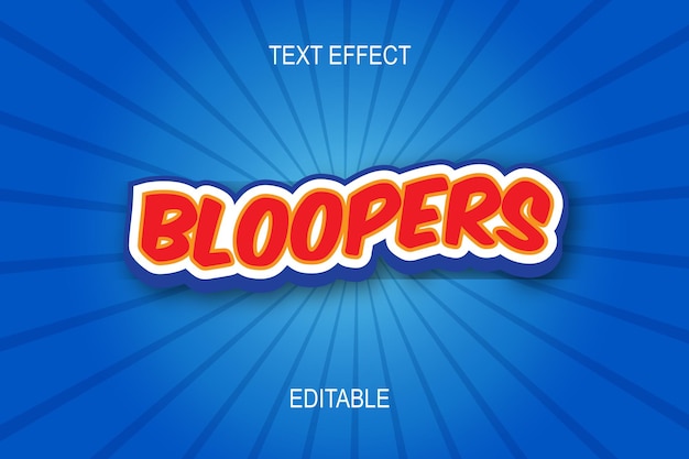 Bloopers color blue editable text effect