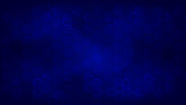 Blue abstract background, hexagonal dark digital modern background