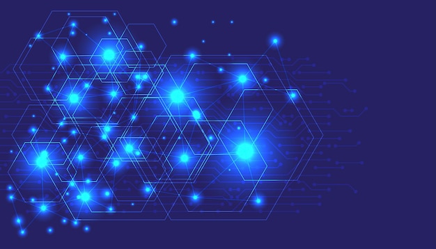 Blue abstract hexagonal technology background