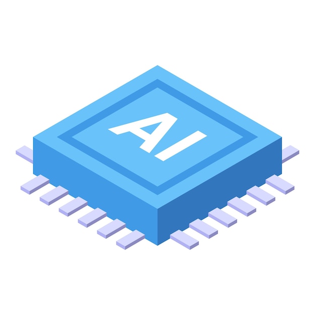 Blue ai microchip representing artificial intelligence technology