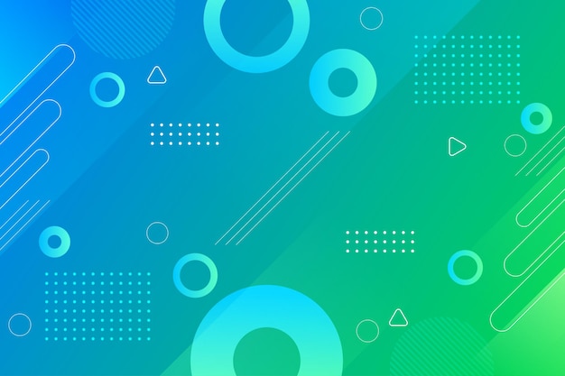 Blue and green abstract geometric background for web banner poster flyer cover