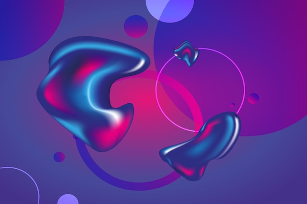 Blue and magenta abstract liquid shapes background