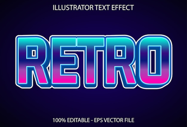 Blue and pink color retro text effect editable