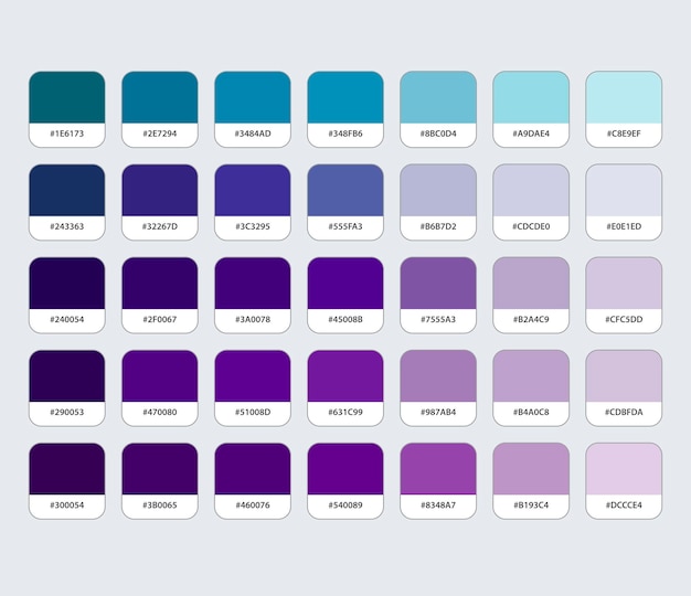 blue and purple color palette with hex