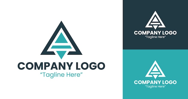 Blue and Teal Triangular Logo for Technology and Innovation Branding with Modern Touch