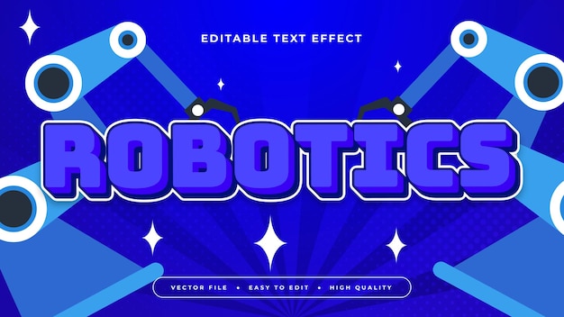 blue and white robotics 3d editable text effect font style