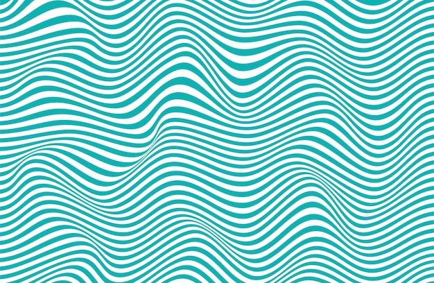 Blue and White Wave Line Pattern