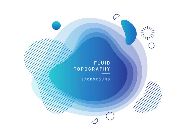 Blue azure abstract layered fluid blob geometric liquid topography design