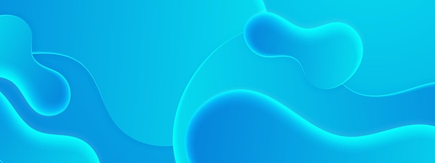 Blue banner abstract art vector with shapes