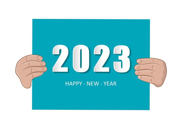 blue board with the inscription happy new year 2023 vector illustration