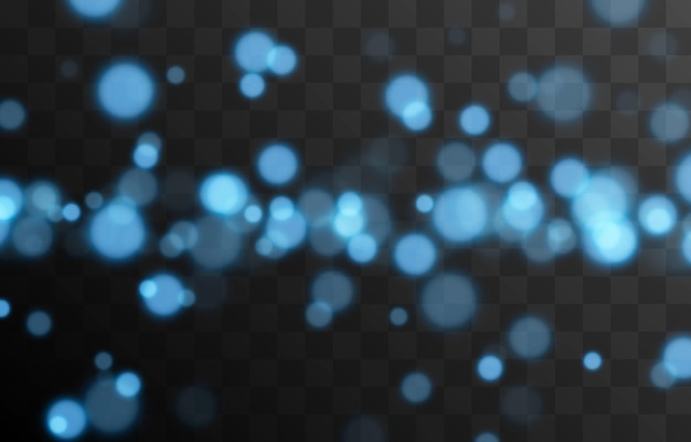 Blue bokeh on isolated transparent background Light effect png blurred bokeh png