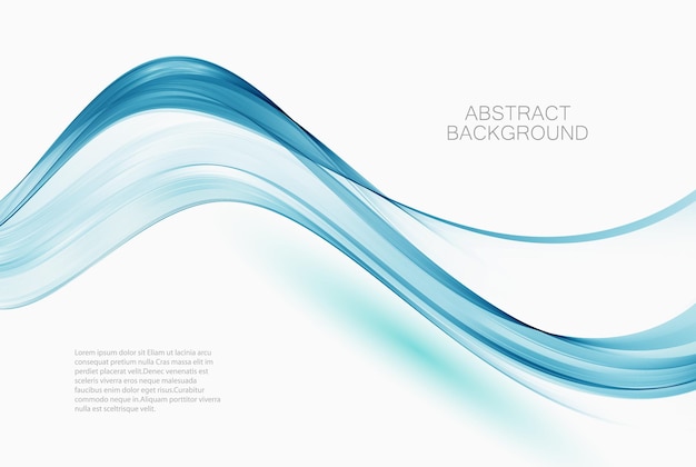 Blue color abstract wave Flow of transparent lines in wave shapeWave design element