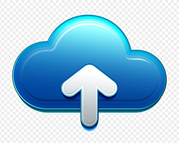 blue color cloud with arrow upload icon