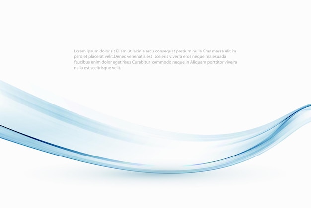Blue color wavy lines abstract wave design element