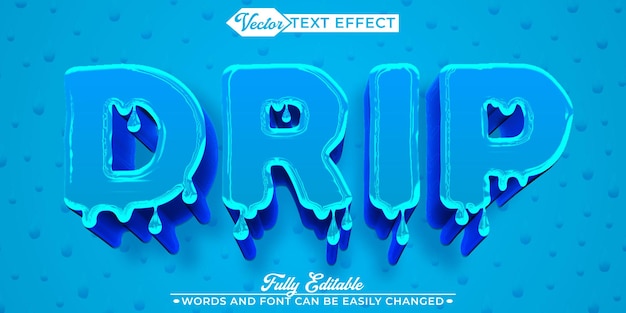 blue drip vector editable text effect template