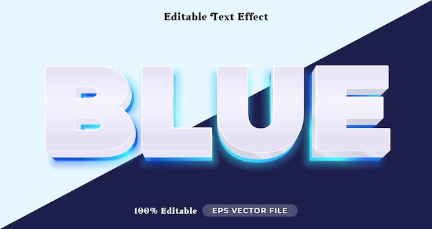 blue editable text effect white font syle template