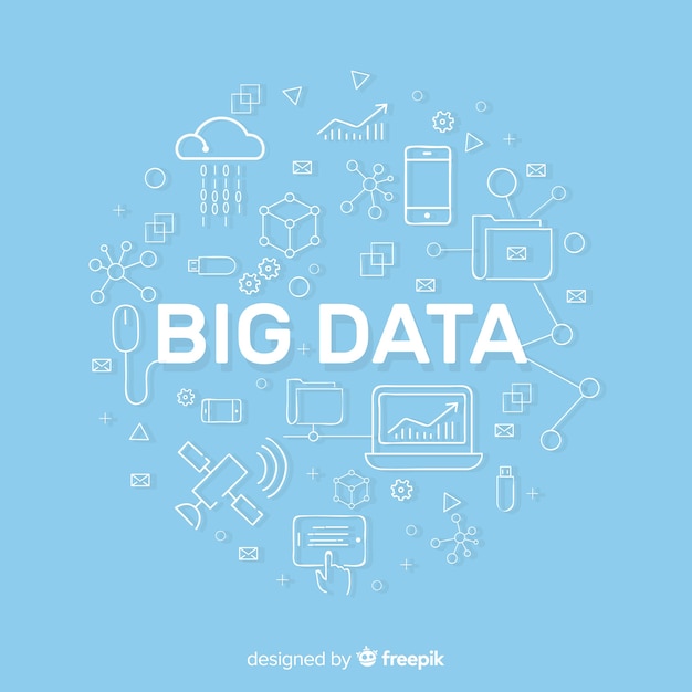 blue flat style big data background