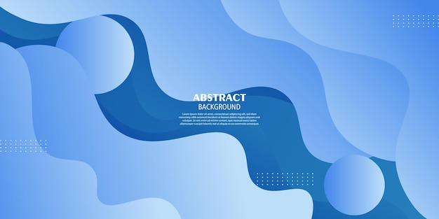Blue geometric business banner design Creative banner design with wave and circle shape as template