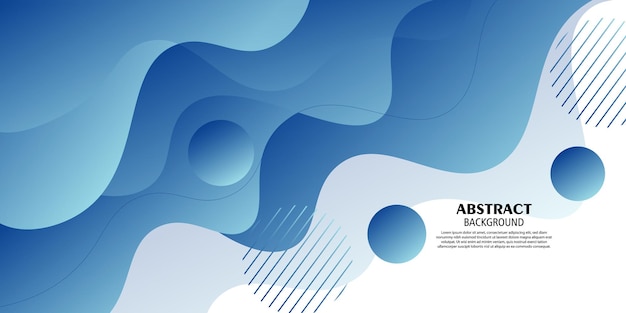 Blue geometric business banner design Creative banner design with wave and line shape as template