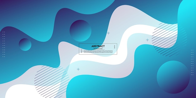 Blue geometric business banner design Creative banner design with wave shape as template