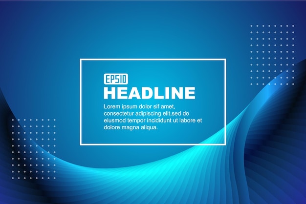 Blue gradient curved abstract lines with a tech poster background