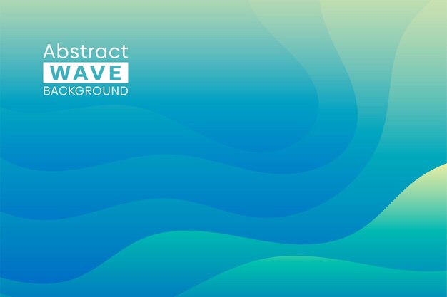 Blue green gradient wave shape premium background