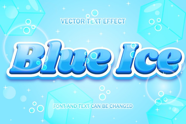 blue ice cold sparkling 3d editable text effect font style template
