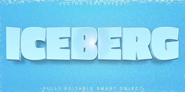 Blue Iceberg Vector Fully Editable Smart Object Text Effect