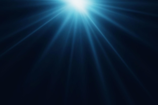 Blue lens flare flare of light and lines