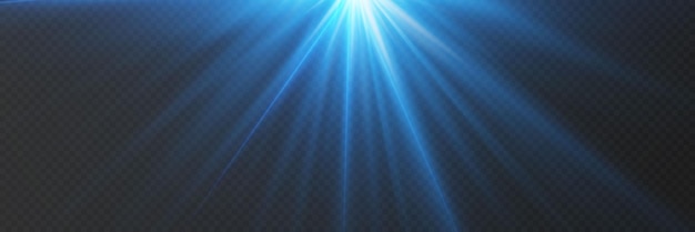 Blue light rays of light light spark and flash