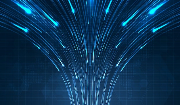 blue light streak fiber optic speed line futuristic background for 5g or 6g technology wireless data