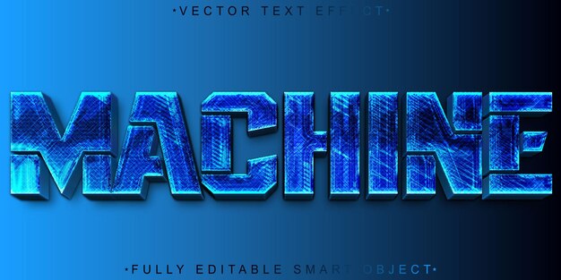blue machine vector fully editable smart object text effect