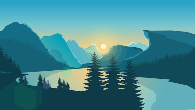 blue mountain landscape background morning view mountains flat mountains background