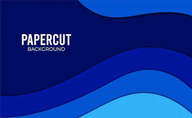 Blue Paper cut background.
