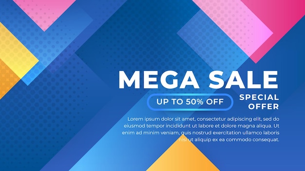 Blue pink and yellow minimalist simple gradient geometric shape abstract sale background with minimalist style For business banner backdrop prestigious voucher luxe invite wallpaper background