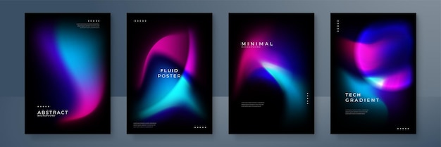 blue pink purple blurred gradient background with aurora shape and light texture on black background modern blue blur grainy technology background for poster wallpaper
