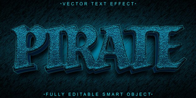 Blue Pirate Vector Fully Editable Smart Object Text Effect