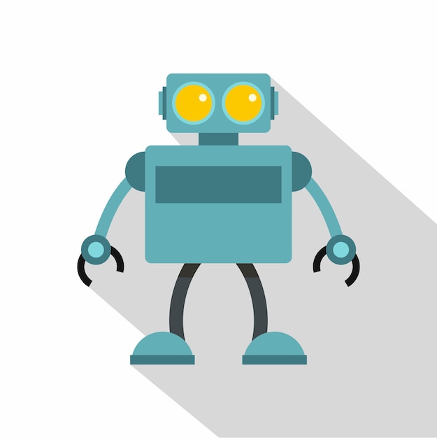 Blue robot icon Flat illustration of blue robot vector icon for web isolated on white background