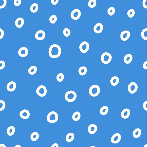 Blue seamless pattern with white handdrawn rings